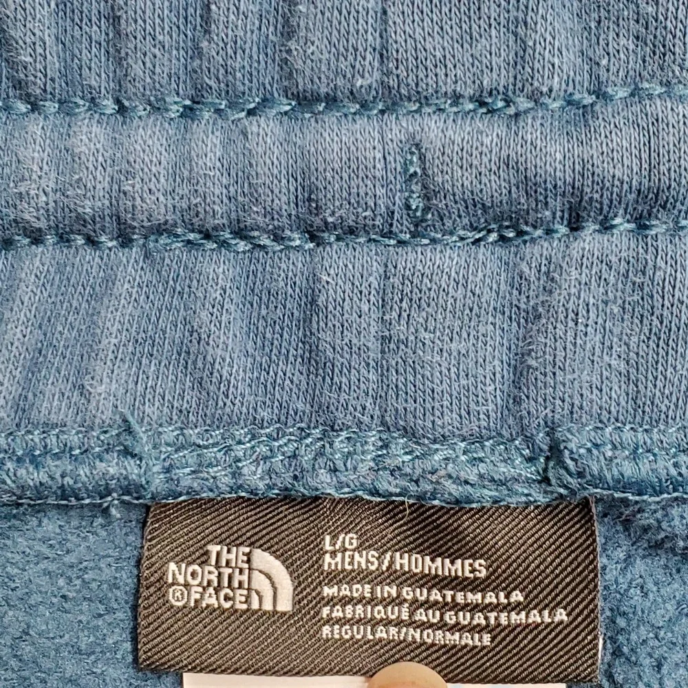 The North Face Men Activewear Pants L/G Blue Sweatpants Fleece Logo